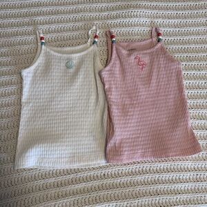 Kids' Pink and White Tank Tops